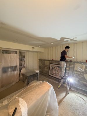 Textured paint over wood paneling in Huntingdon Valley, PA (4)