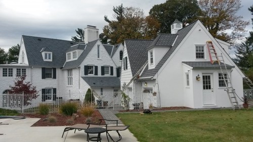 Restoring the stucco, dryvet and wood work on the main house, pool house and guest house in Huntingdon Valley, PA
